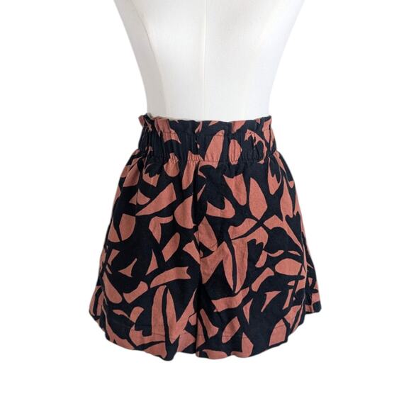 A New Day High-Rise Linen Pull-On Black/Brown Shorts Women’s Small - Picture 3 of 10
